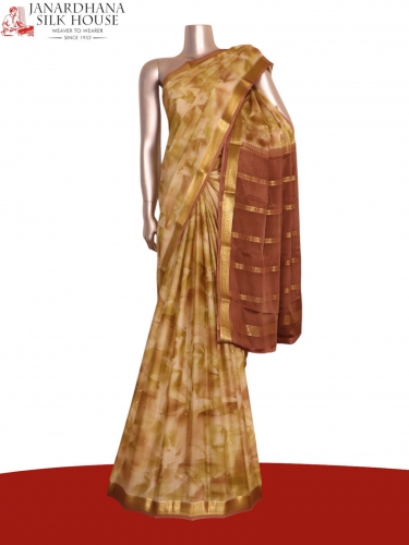 Pure Shaded Butta Mysore Crepe Silk Saree